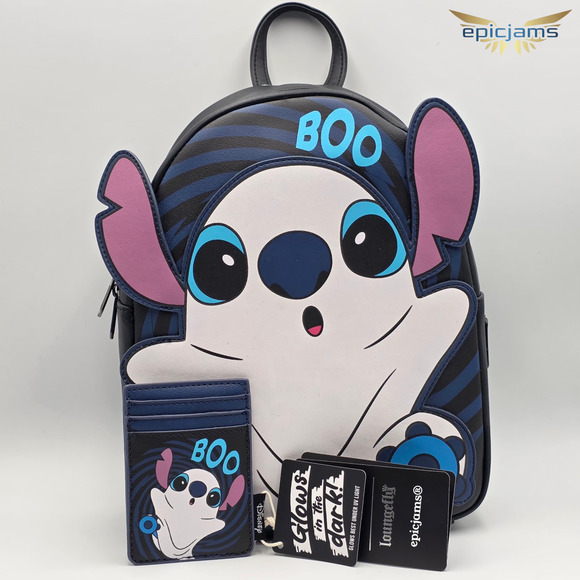 Loungefly Disney Lilo & Stitch Ghost Glow-In-The-Dark Mini Backpack & Wallet Set main image 7